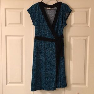 Deep V-neck wrap dress